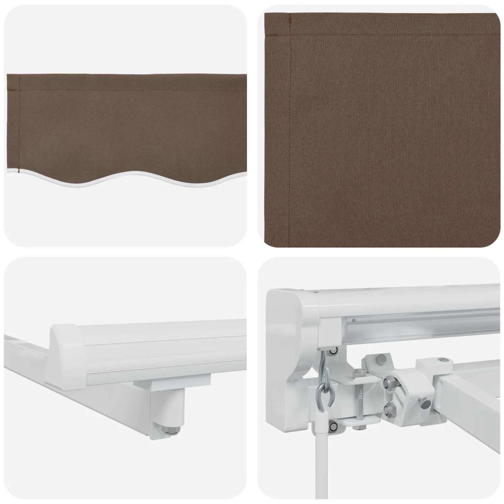 Cornice per Tenda Manuale con LED Tortora 5 × 3,5 m 3426449