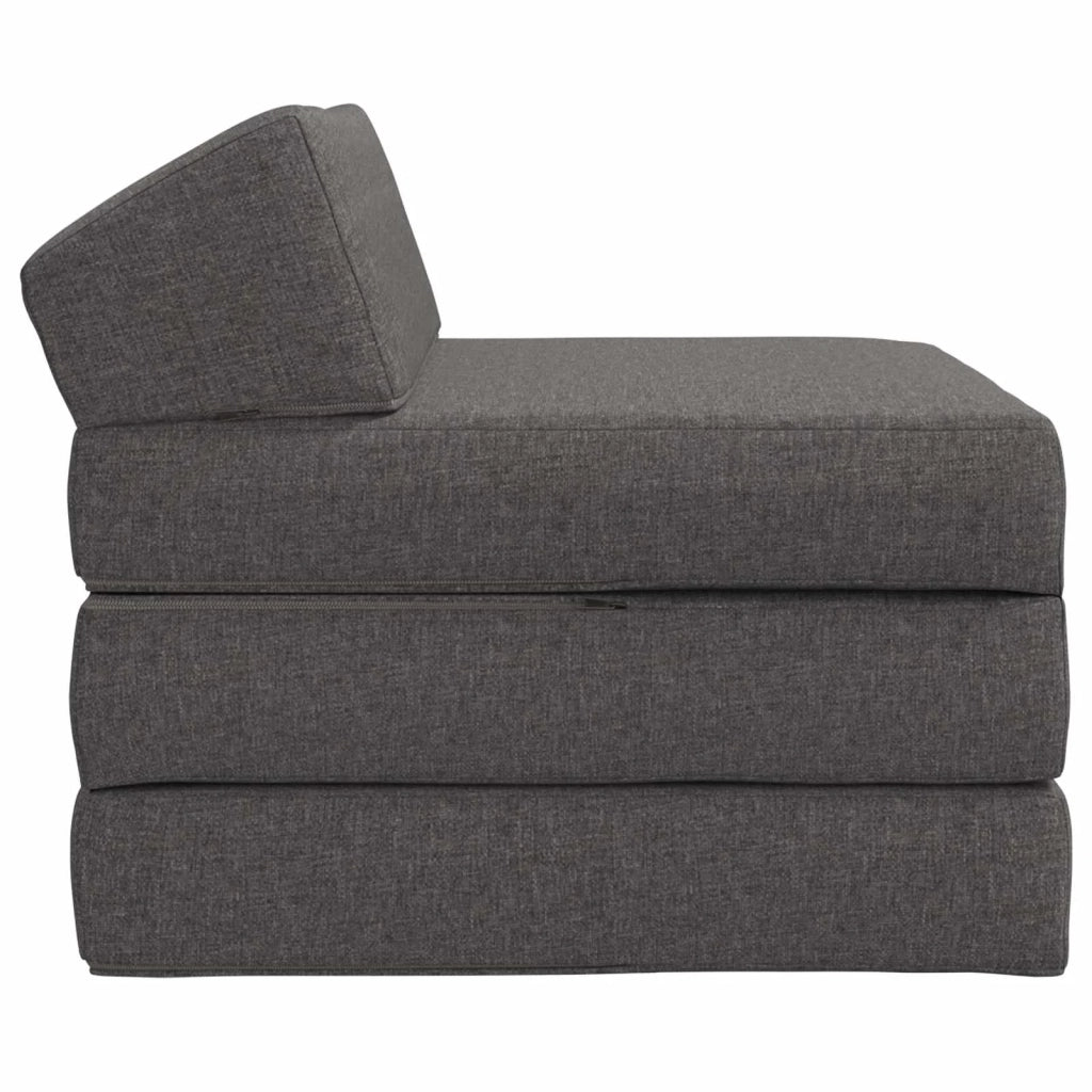 Divano Letto Pieghevole Grigio Chiaro 200 x 70 x 10 cm Tessuto