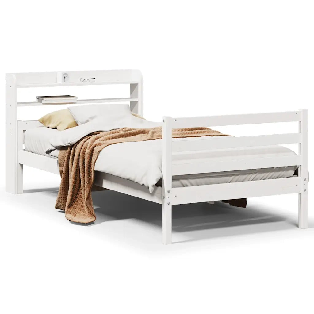Giroletto con Testiera senza Materasso-Struttura Letto Bianco 100x200 cm 867285
