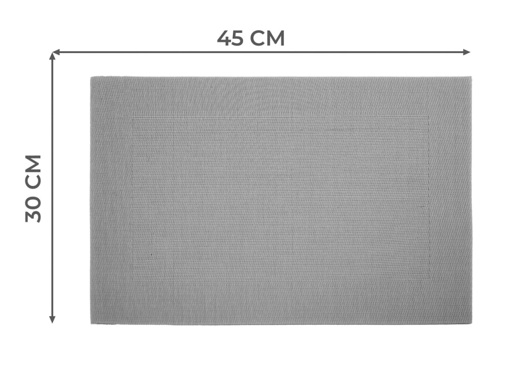 Set Tovagliette Americane Cucina Antiscivolo In Tinta Unita Lavabili - Set 6 - Grigio