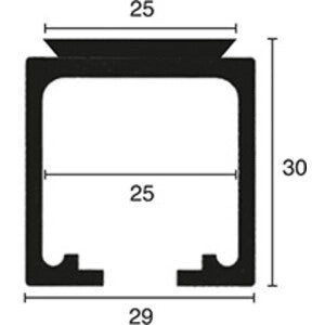 BINARIO P/PORTA SCORREVOLE 2 M- 1,0 pz