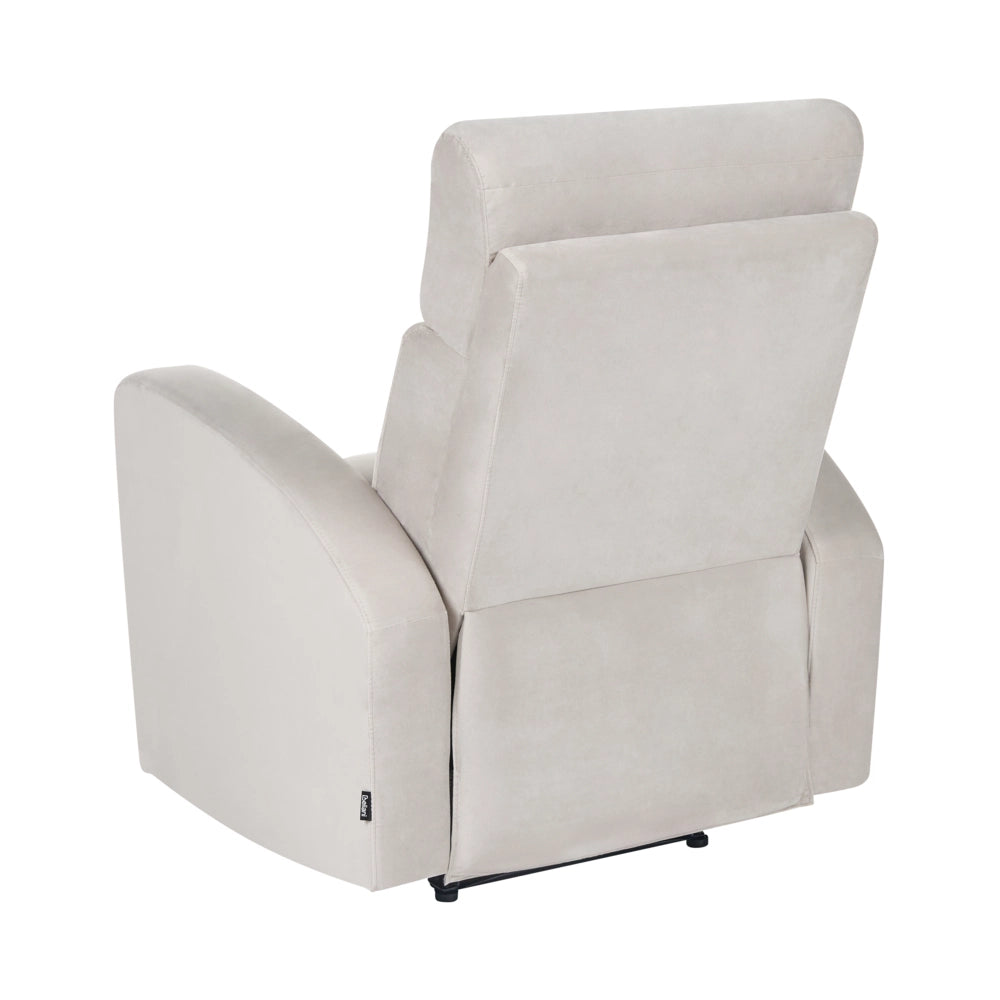Divano 2 posti con schienale reclinabile manualmente in velluto bianco sporco design moderno glamour soggiorno