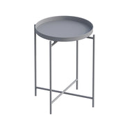 Tavolino in metallo "Sheby" 46 x 46 x 56 cm - Grigio
