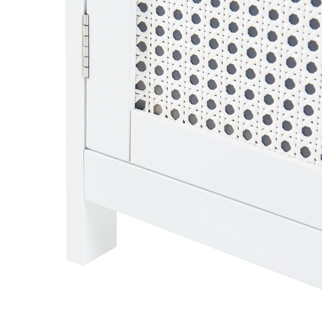 Mobiletto/scaffale basso per bagno 80 x 60 x 28 cm con 2 ante finitura MDF e PVC bianco 03_0008861