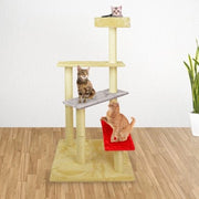 Trade Shop - Palestra Tiragraffi Per Gatti Gatto A Scala Con Colonne In Sisal 144 Cm -