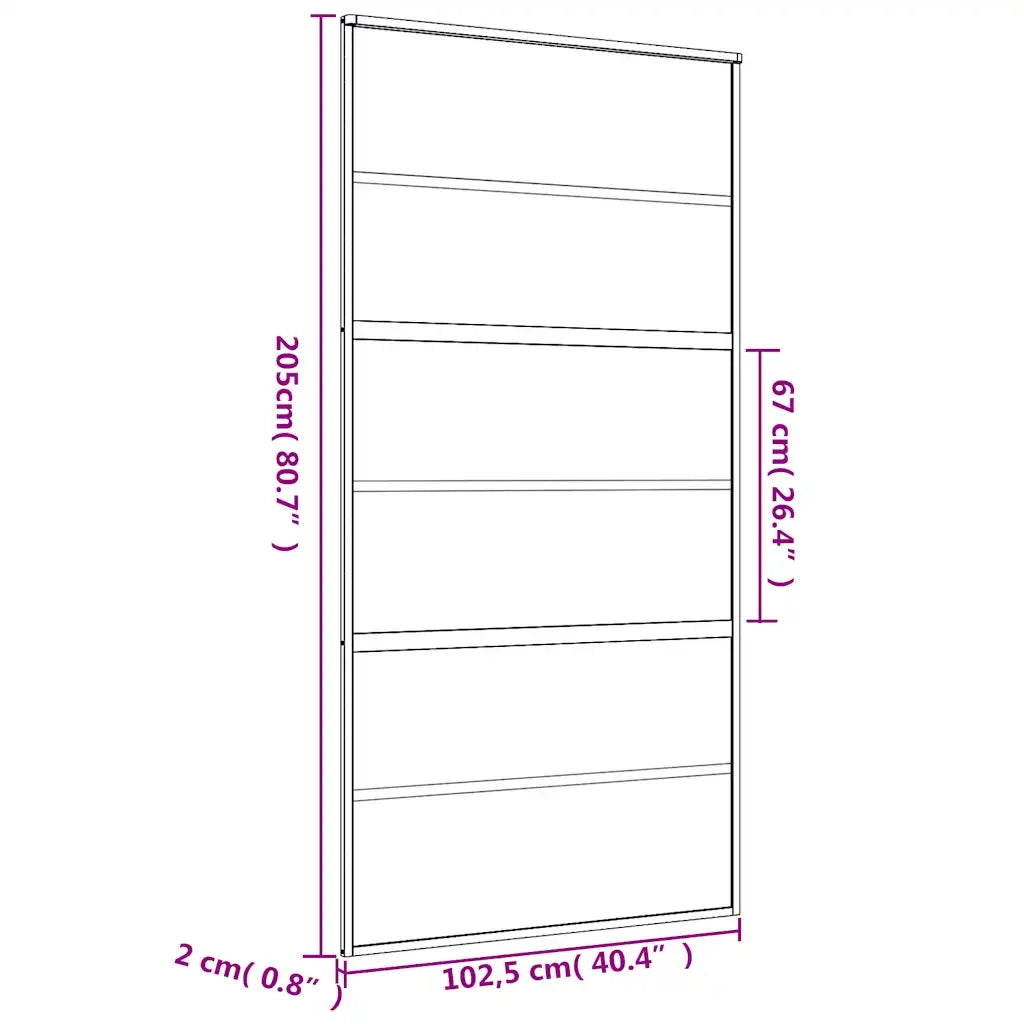 Porta Scorrevole Oro 102,5x205 Vetro Trasparente ESG Alluminio 155162