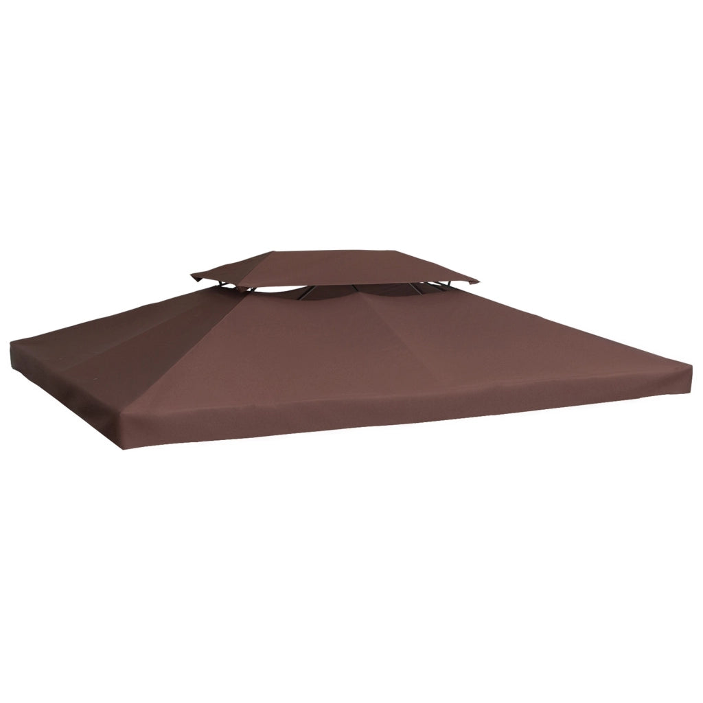 Easycomfort Copertura per Gazebo da Giardino Tetto Sostitutivo Anti-UV Impermeabile in Poliestere 3x4m, Marrone