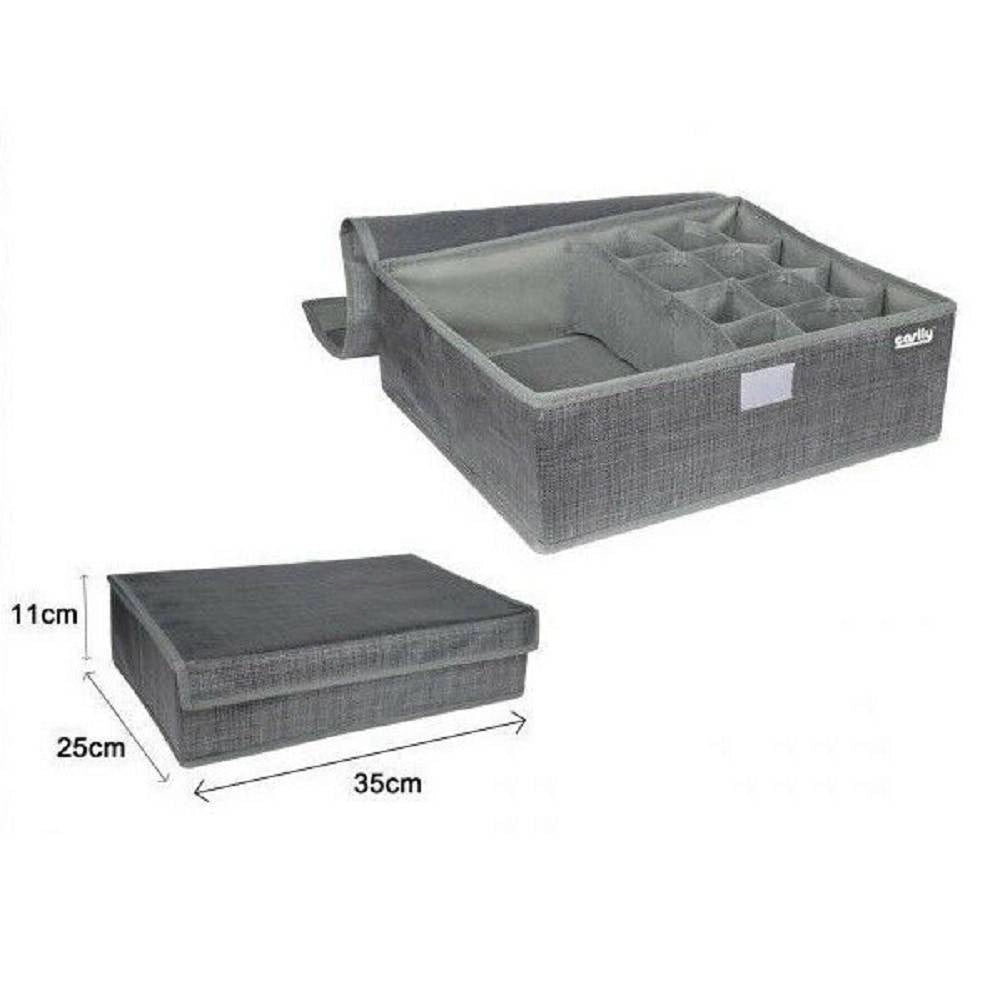 Trade Shop - Portaoggetti Tessuto Organizer Contenitore Biancheria 13 Posti 35x25x11cm 69721 -