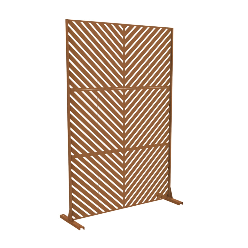 Pannello Divisorio Kekan con Struttura Decorativa in Acciaio 180 x 120 cm - Marrone casa.pro