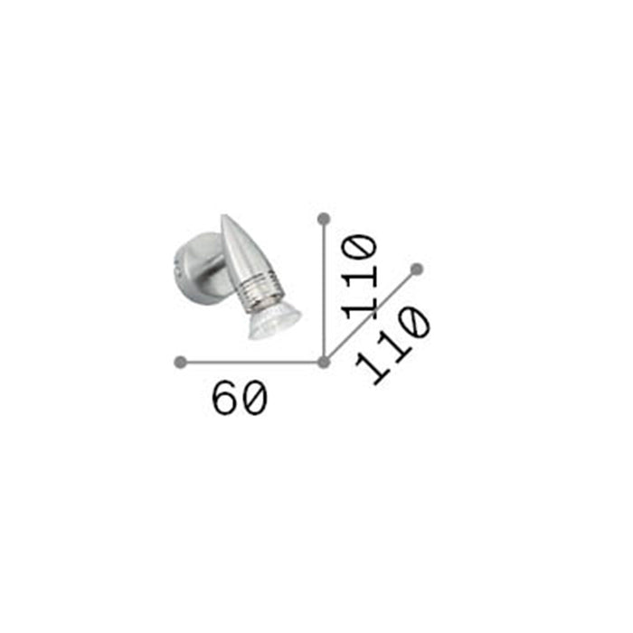 Applique Moderna Alfa Metallo Bianco 1 Luce Gu10 7W 3000K Luce Calda