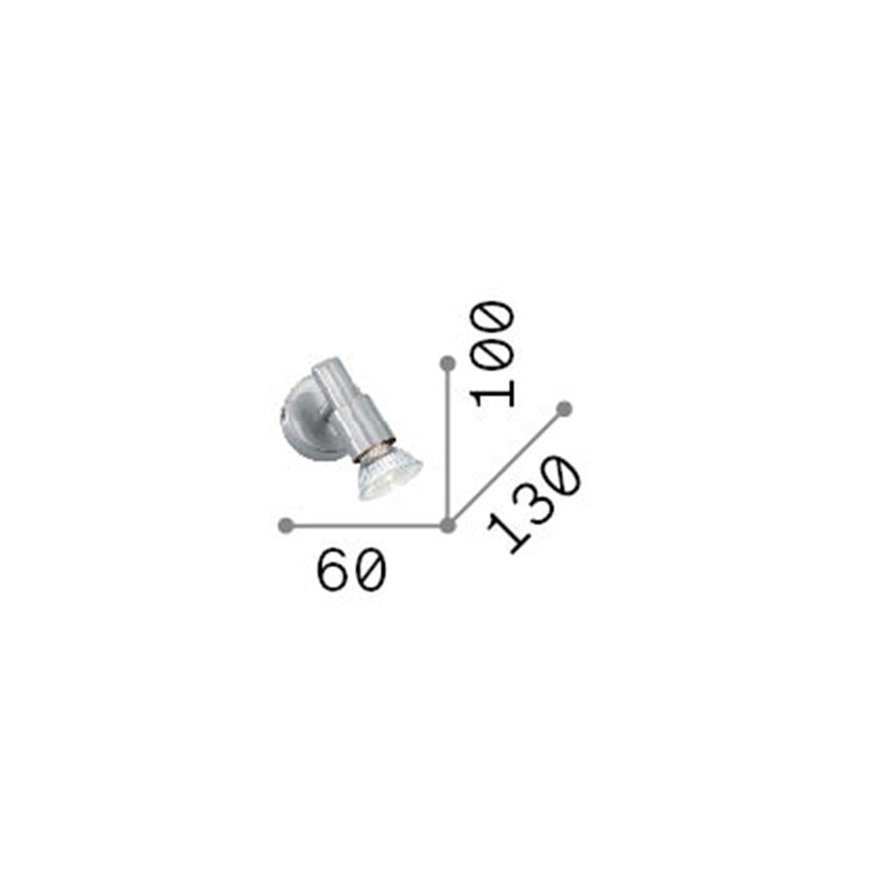 Applique Contemporanea Slem Metallo Bianco 1 Luce Gu10 10W 3000K Luce Calda