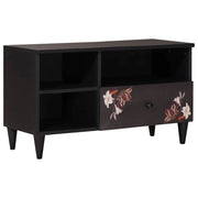 Mobiletto moderno con cassetto 80 x 33,5 x 46 cm elegante design floreale legno massello di mango 02_0057859