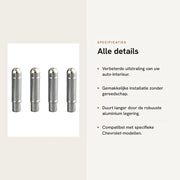 Accessori per Porta - Deurslot Decorazione - 8 Pezzi - Profilo Perfetto - Argento - Decorazione per Porta in Alluminio - Compatibile con CHEVROLET Cruze e Malibu