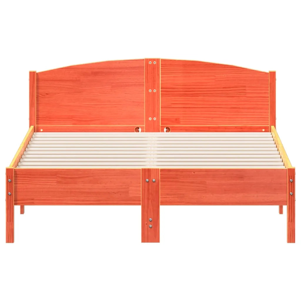 Letto senza Materasso Marrone Cera 135x190 cm in Legno di Pino 842609