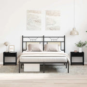 Comodini 2pz Rovere Nero 40x30x40 cm in Legno Multistrato 862364