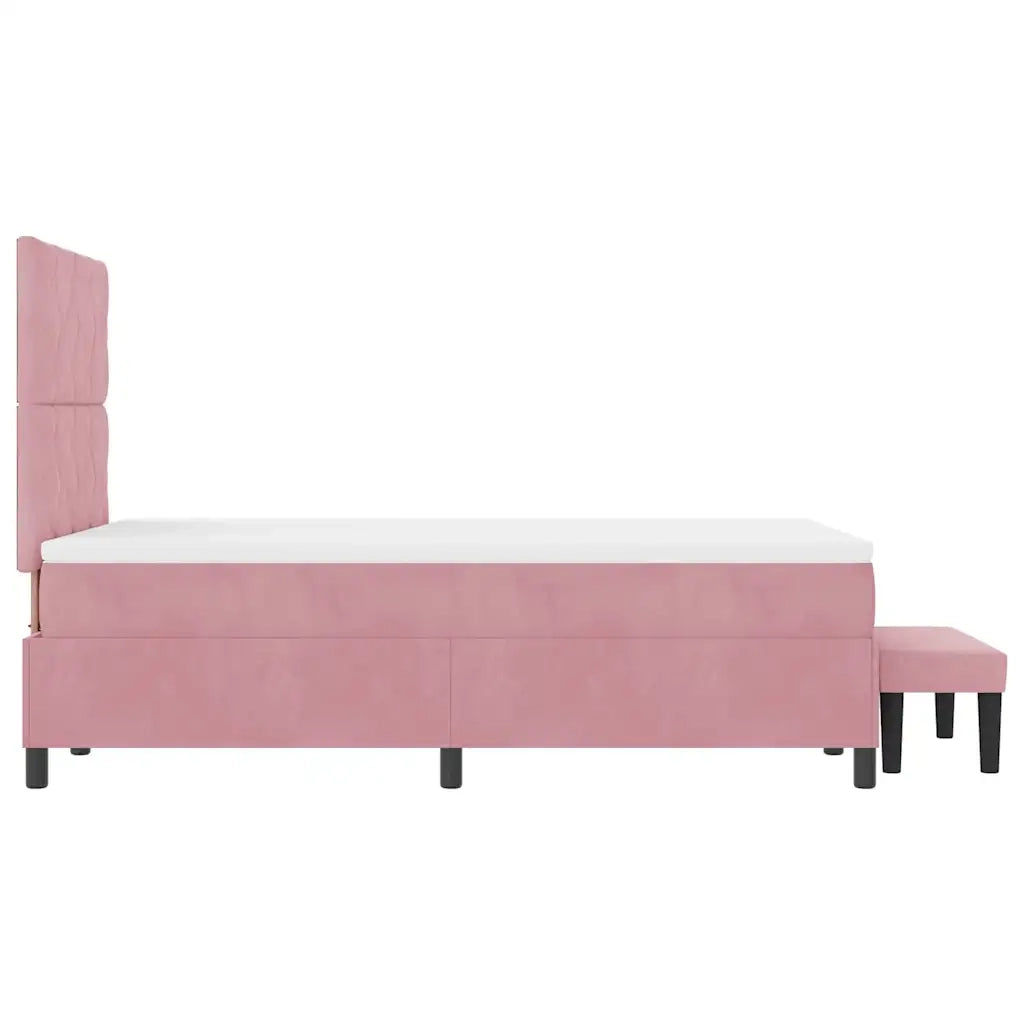 Letto a molle con testiera Rosa 200 x 120 cm Velluto 3344575