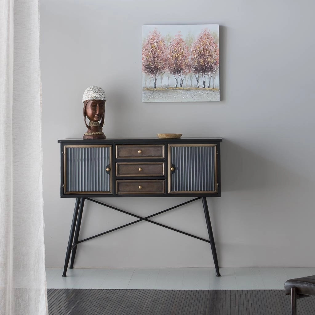 Credenza in metallo marrone 122x42x100h