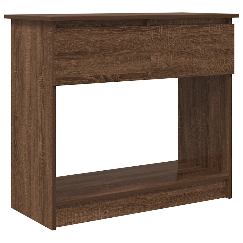 vidaXL Tavolo Consolle con Cassetti Rovere Marrone 85,5x38,5x74,5 cm