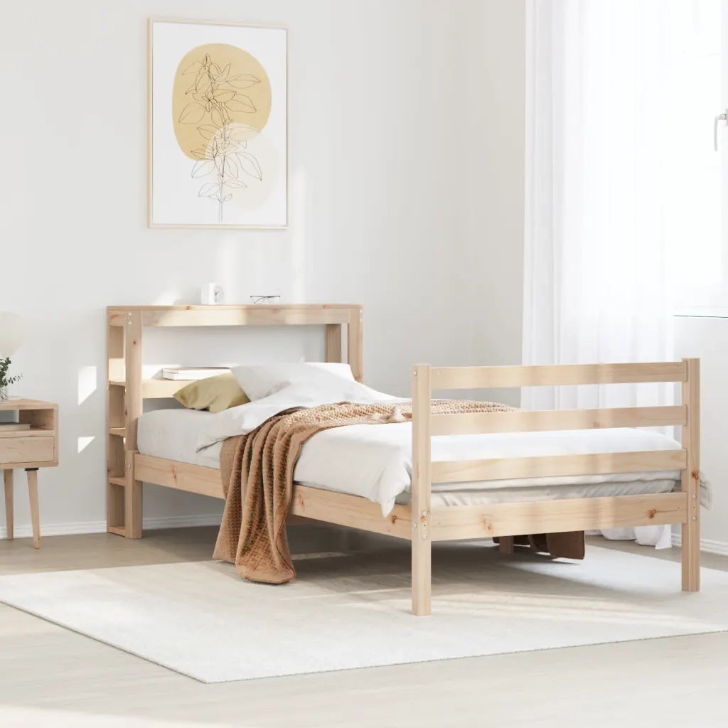 Letto senza Materasso 90x200 cm in Legno Massello di Pino