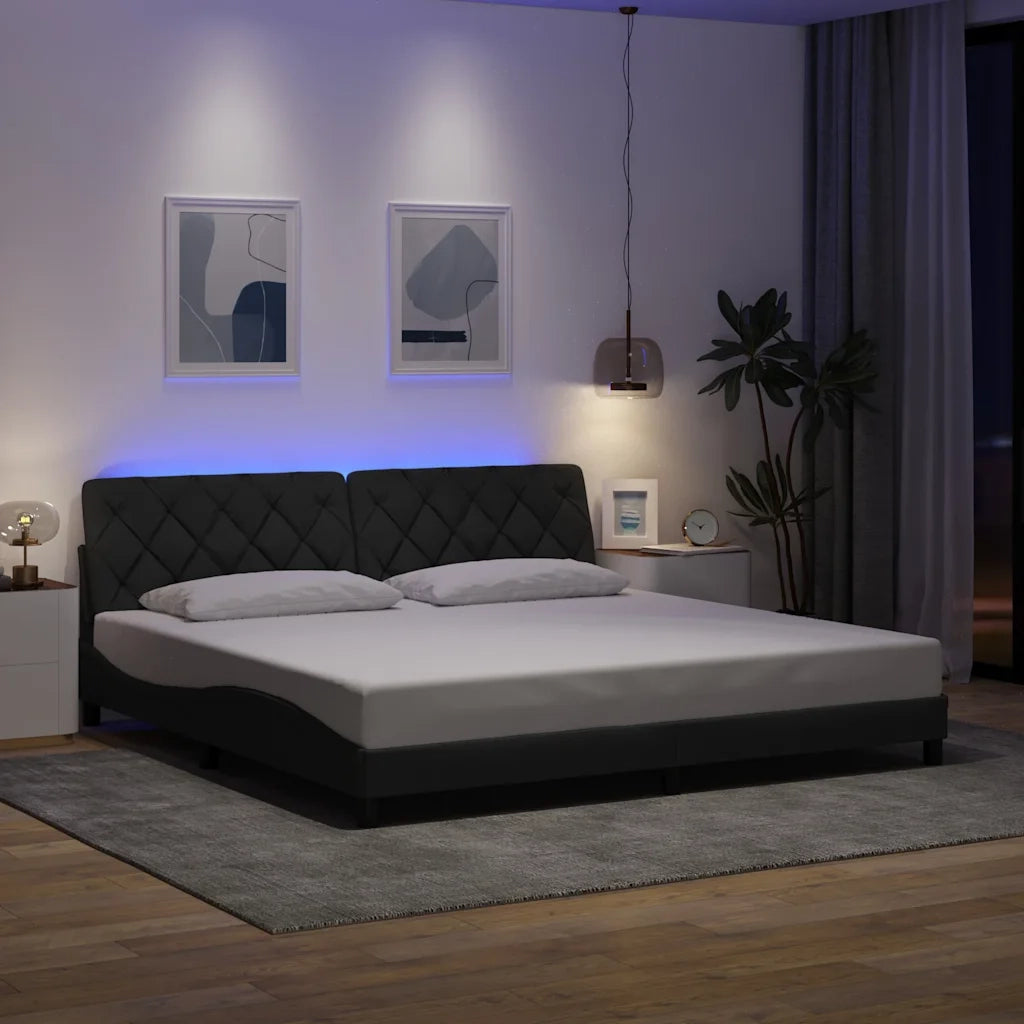Giroletto con LED senza Materasso 200x200 cm Tessuto