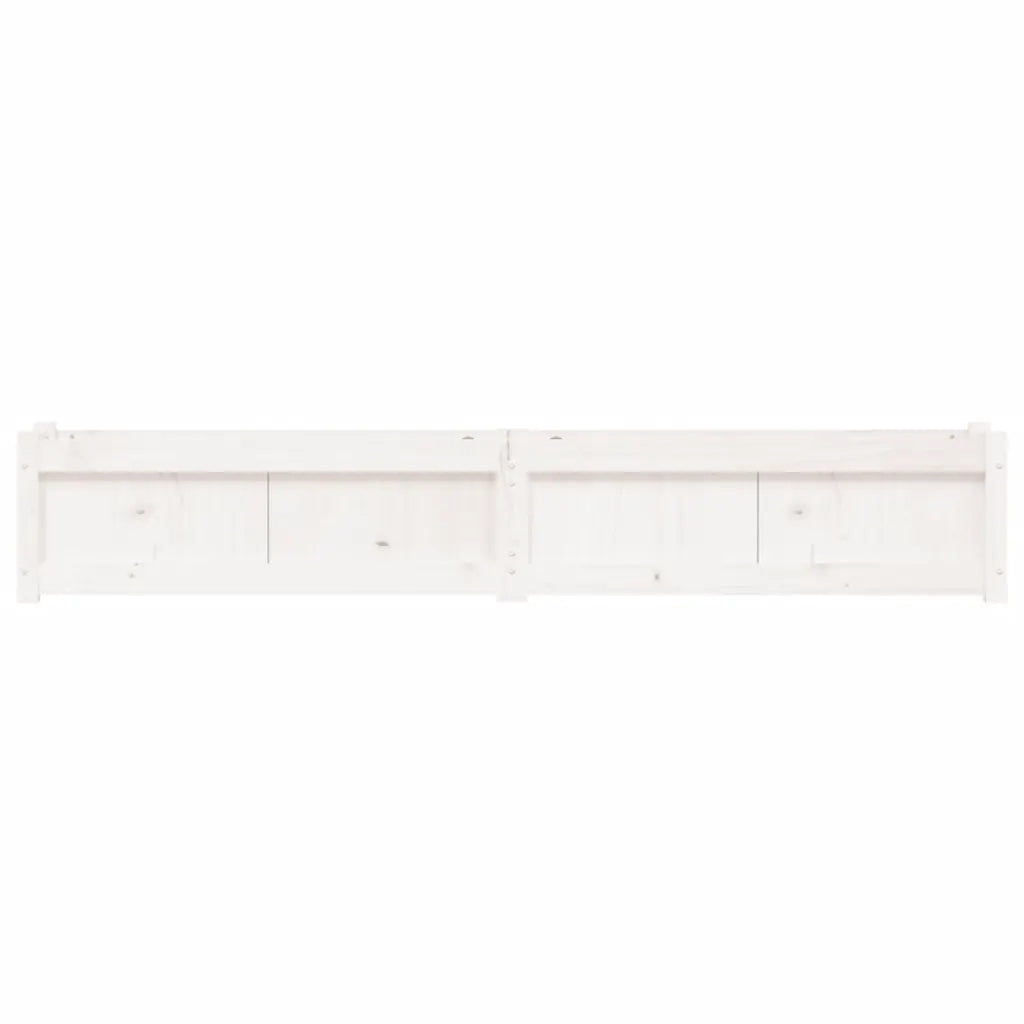 Fioriera da Giardino Bianca 180x31x31 cm Legno Massello di Pino 837496