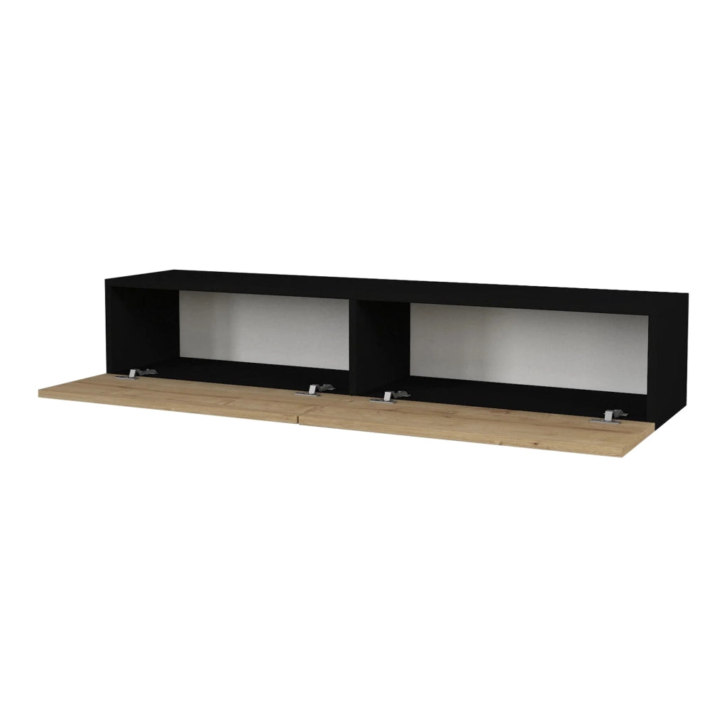 Mobile porta TV 135 x 31 x 25 cm effetto rovere e nero 03_0007869