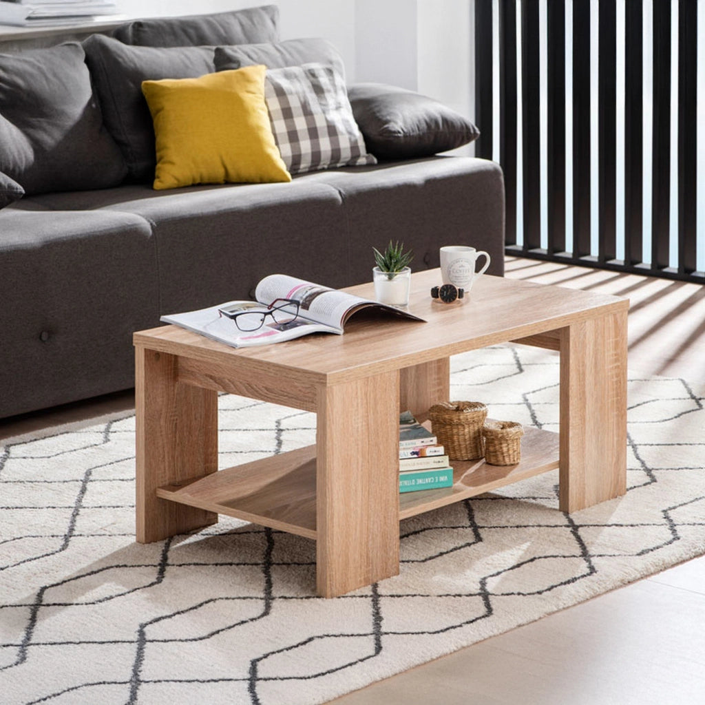 Piraino, Tavolino da Salotto un Vano, 90.5x50.5x41.5h cm Marrone Rovere