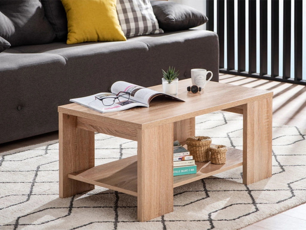 Piraino, Tavolino da Salotto un Vano, 90.5x50.5x41.5h cm Marrone Rovere