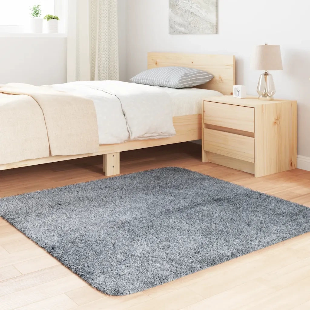 vidaXL Tappeto Shaggy a Pelo Lungo NAVARRA Grigio Chiaro 120x120 cm