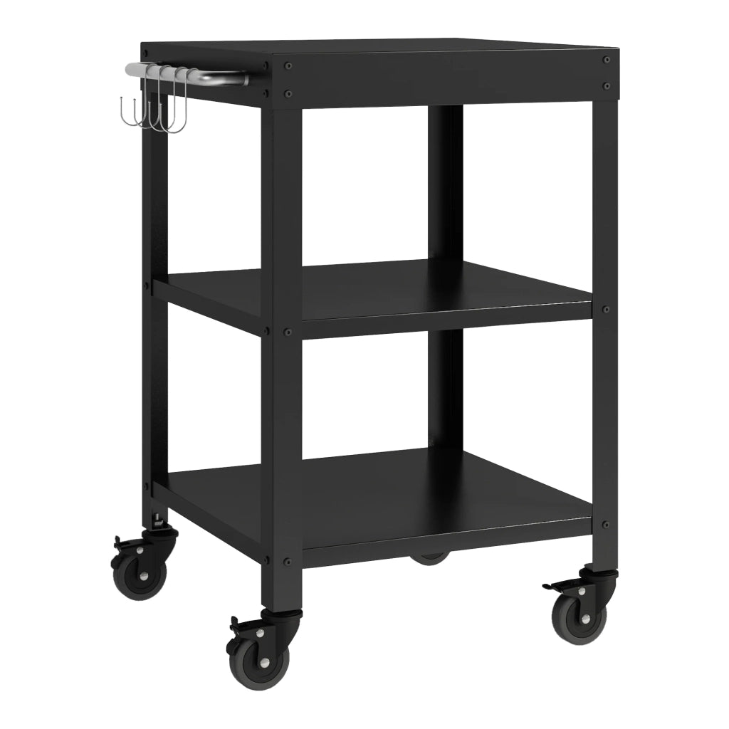 Carrello da giardino con ruote 80,5 x 50 x 50 cm nero 03_0009344