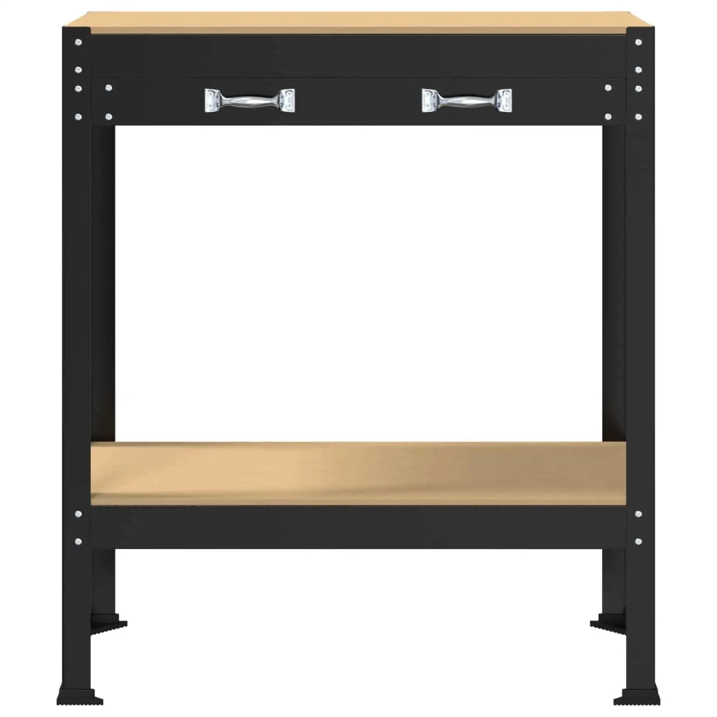 Banco da lavoro con cassetto Nero 80 x 40 x 91 cm 42020130