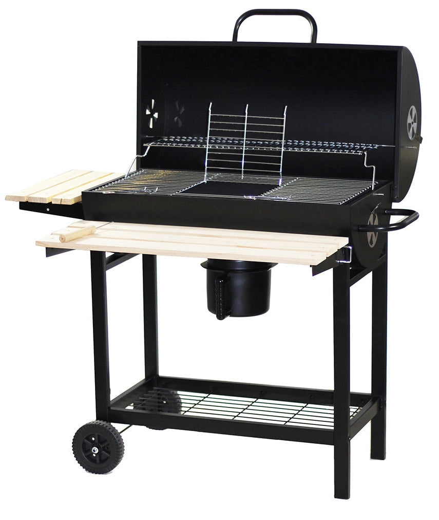 Barbecue a Carbone  con Coperchio 108x72x101 cm in Acciaio Inox con Ruote Gringo
