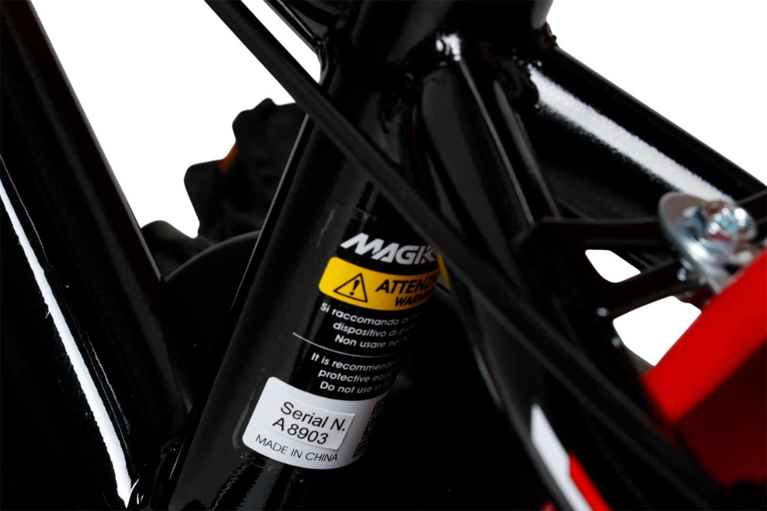 Bicicletta per Bambini 16" Freni a Disco Magik-Bike Racer Rosso