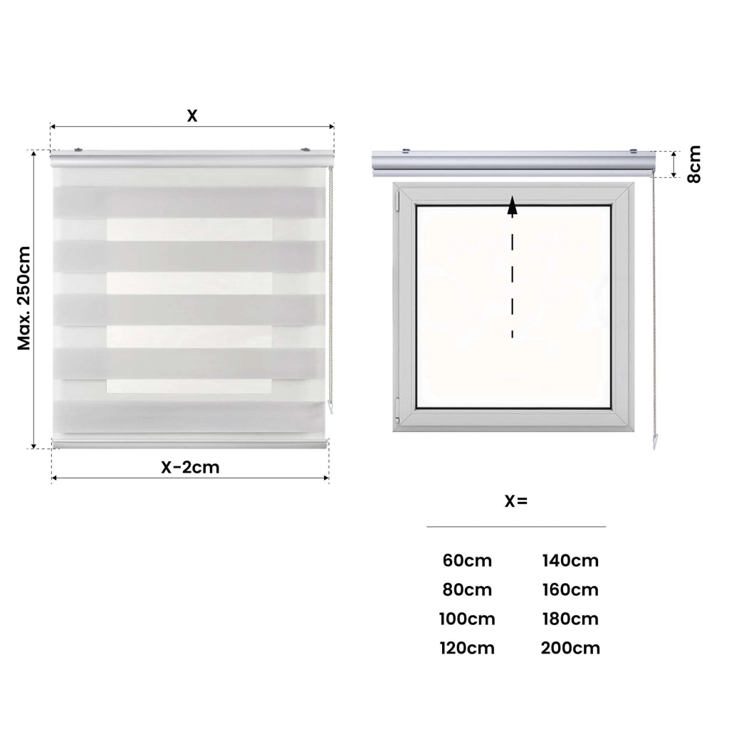 Tenda a Rullo giorno / notte Premium Con Finiture premium Grigiochiaro 120x250 cm
