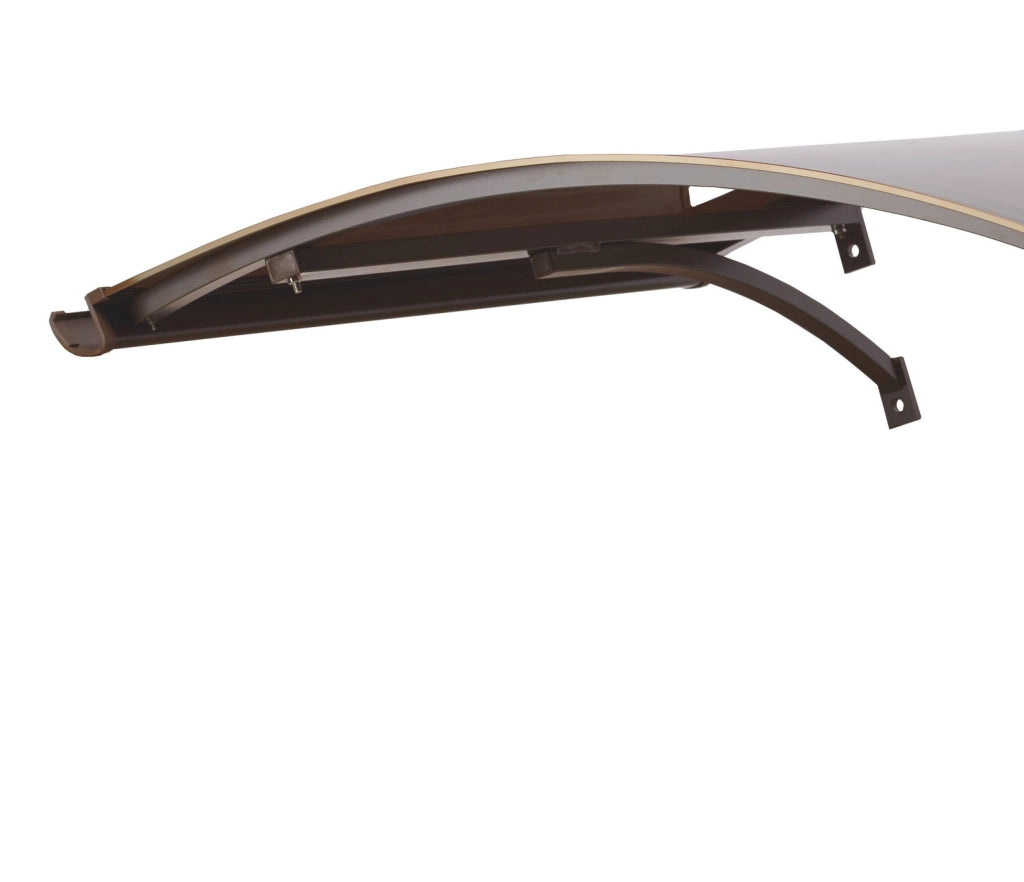 Pensilina tettoia, sgocciolatoio, alluminio marrone, policarbonato compatto bronzo 160x120cm da esterno Fredi