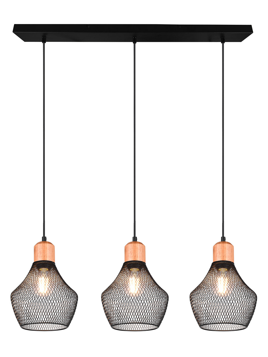 Lampada a Sospensione da Interno Attacco E27 in Metallo Nero Opaco