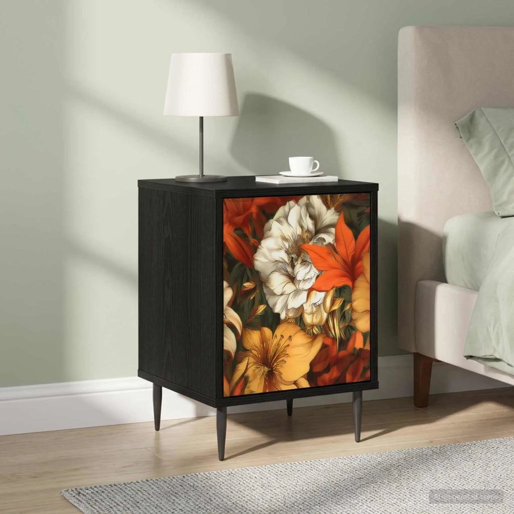 Armadio da Notte GENNEP 2 pz Rovere Nero 36 x 33 x 51 cm 8007242