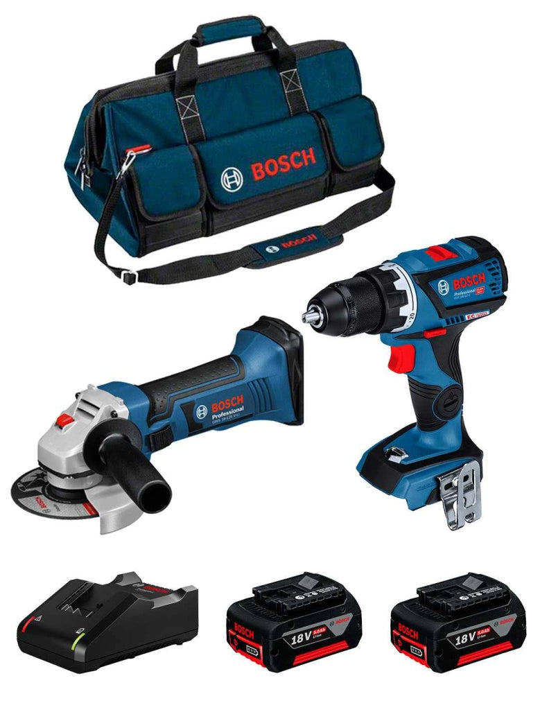 BOSCH Kit 18V BK209BAG (GSR 18V-60 C + GWS 18-125 V-LI + 2 x 5,0 Ah + GAL18V-40 + Borsa)