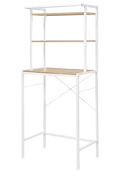 Cassa da Stiro - Armadio per WC - Compartimento di Stoccaggio - Combinato - Materiale Metallico - Legno - 3 Porte - 1 Sostegno - Dimensioni 67 x 40 x 162 cm