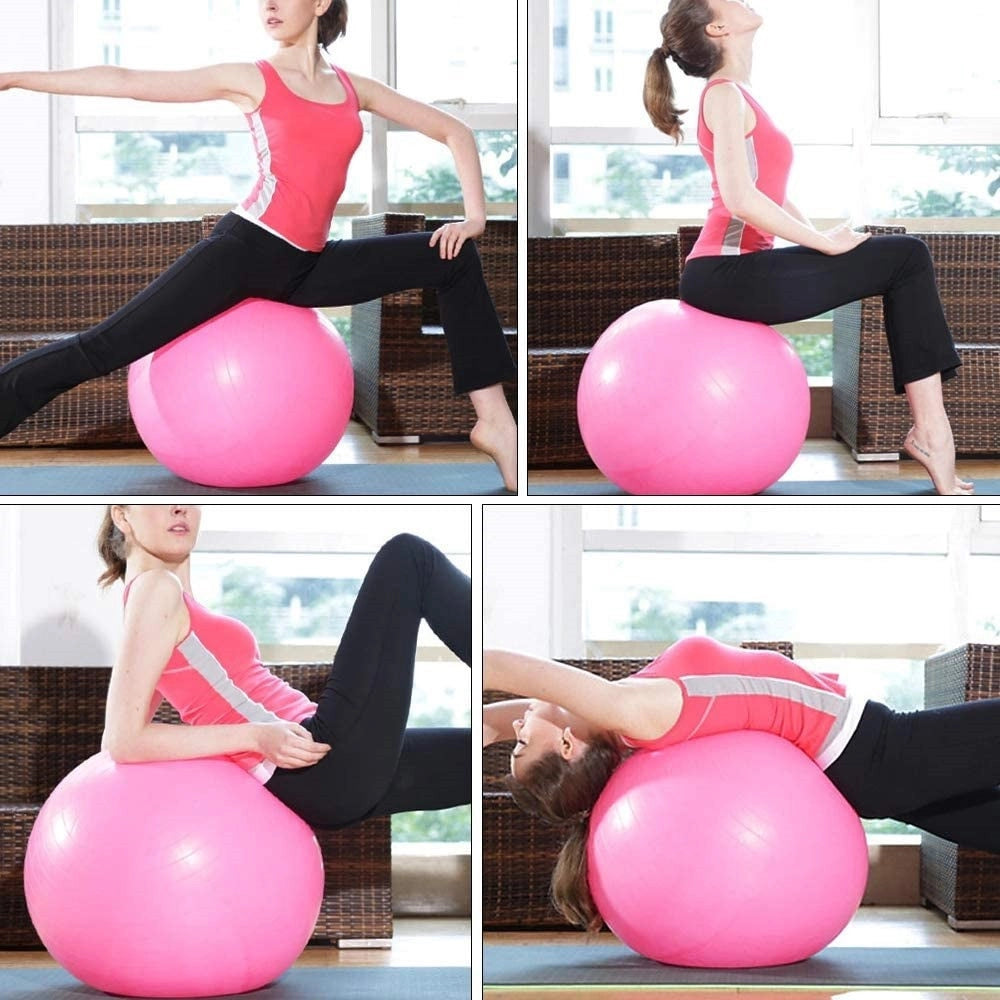 Trade Shop - Palla Da Yoga Ginnastica Con Pompa Per Pilates Esercizi Fitness Allenamento 65cm -