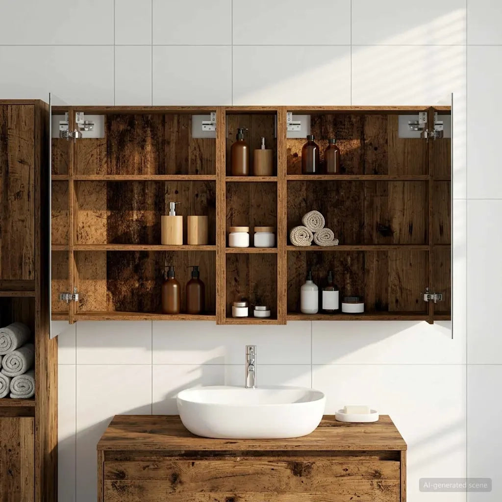 Set di Armadi da Bagno con lo scaffale 3 pcs 120 x 14,5 x 70 cm 3403750