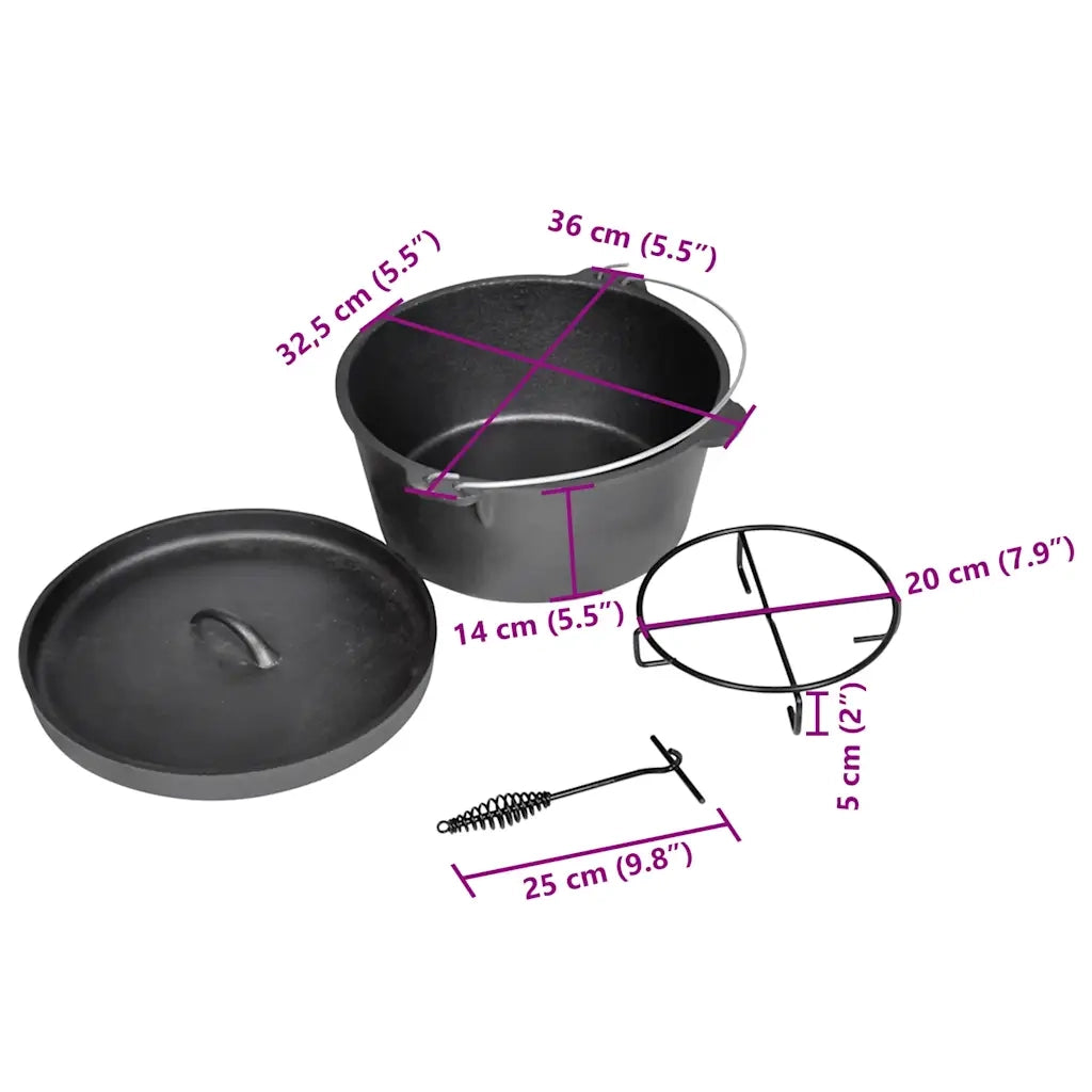 Pentola casseruola da campeggio in ghisa con coperchio CFW6318200