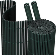 Pannelli di separazione per giardino e terrazza in PVC, 0,8x5m, resistente al vento e al tempo, UV resistente, per giardino e terrazza, colore verde.