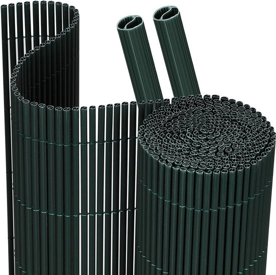 Pannelli di separazione per giardino e terrazza in PVC, 0,8x5m, resistente al vento e al tempo, UV resistente, per giardino e terrazza, colore verde.