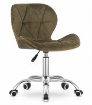 Sedia girevole ergonomica Valora AVOLA in velluto marrone per ufficio