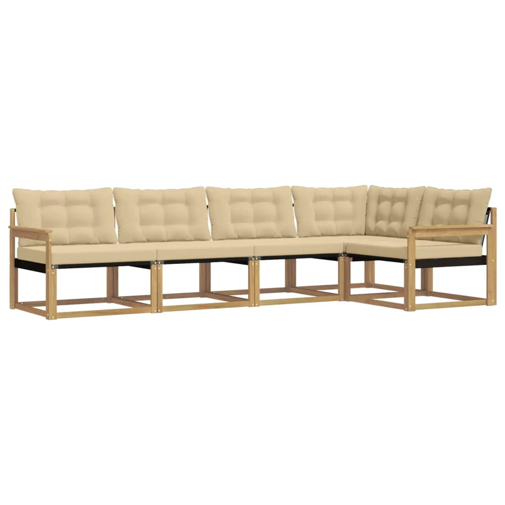 Set di divani da esterno 5 pz Bianco e Beige 3388679