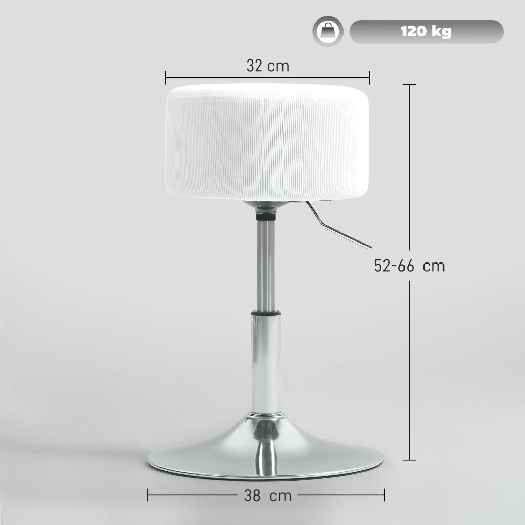 Sgabello da Cucina Regolabile in Altezza ¨C zephmum ¨C Bianco 52-66 cm