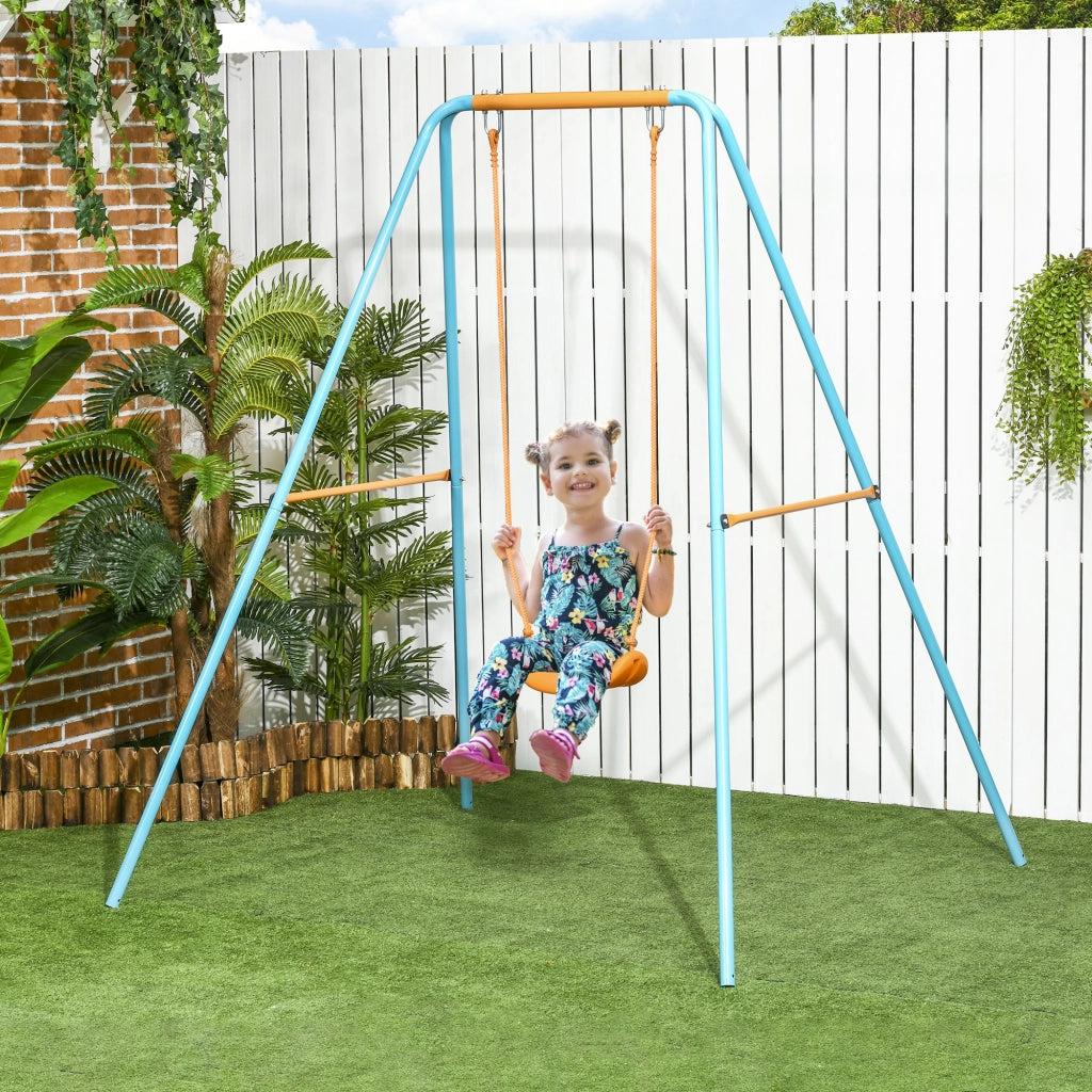 Altalena per Bambini da Giardino ¨C zephmum ¨C Acciaio e PE, 163x145x181 cm