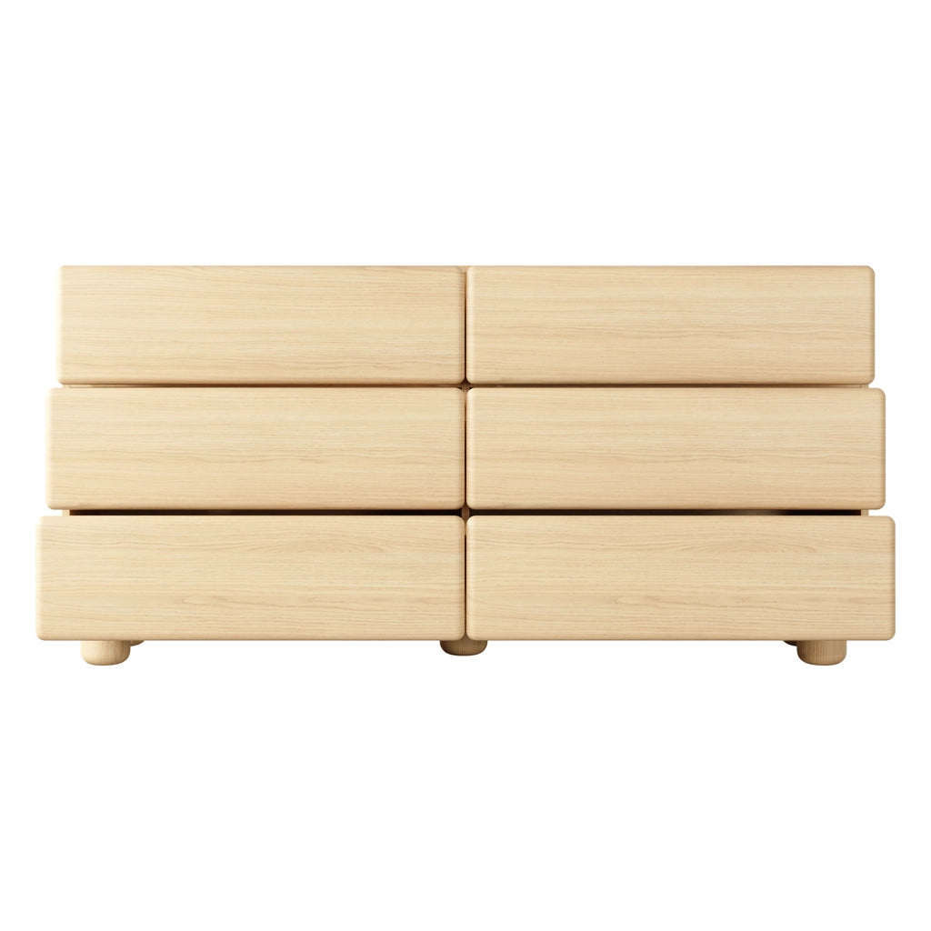 Madia Hana, Credenza 6 Cassetti, 160x38x80h cm Marrone Rovere