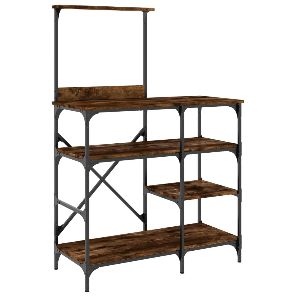 Mobile da Cucina Rovere Fumo 90x40x132 cm Multistrato e Metallo CFW2372336
